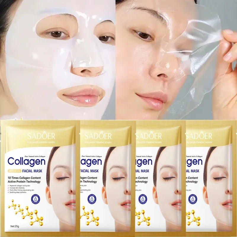 Collagen Anti-wrinkle Facial Mask Firming Skin Care Sheet Mask Reduce Fine Lines Moisturizing Hydrating Anti-aging Face Mask