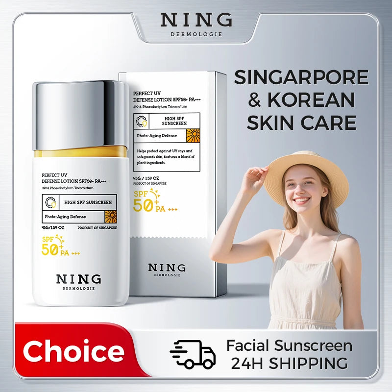 SPF50+ Facial Sunscreen | Broad Spectrum UV Protection, Lightweight, Non-Greasy, Hydrating & Brightening, 45g