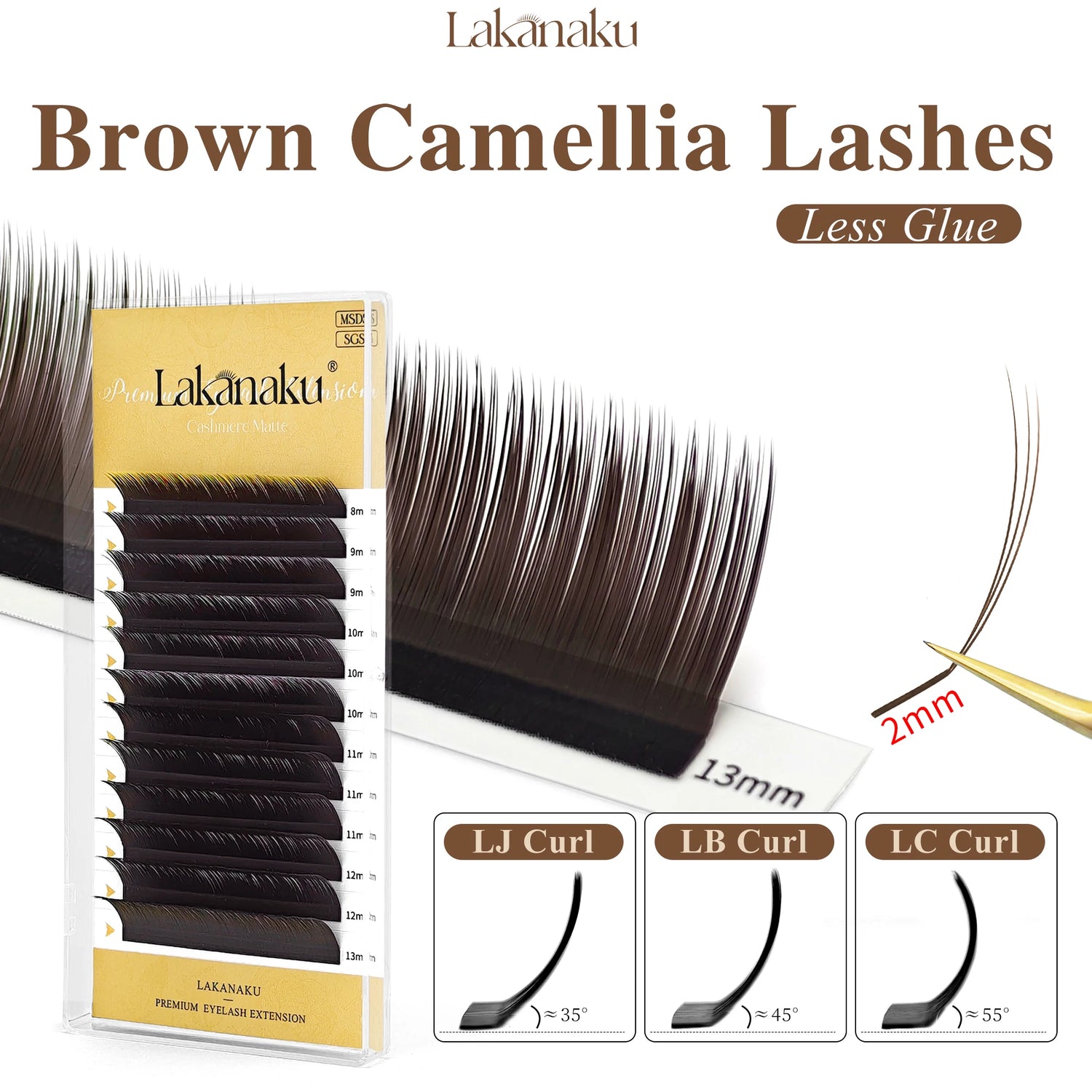 LAKANAKU Camellia Lash Extensions UJ/UB/UC/LJ/LB/LC Curl Multi Length Fluffy Individual Eyelash Extension