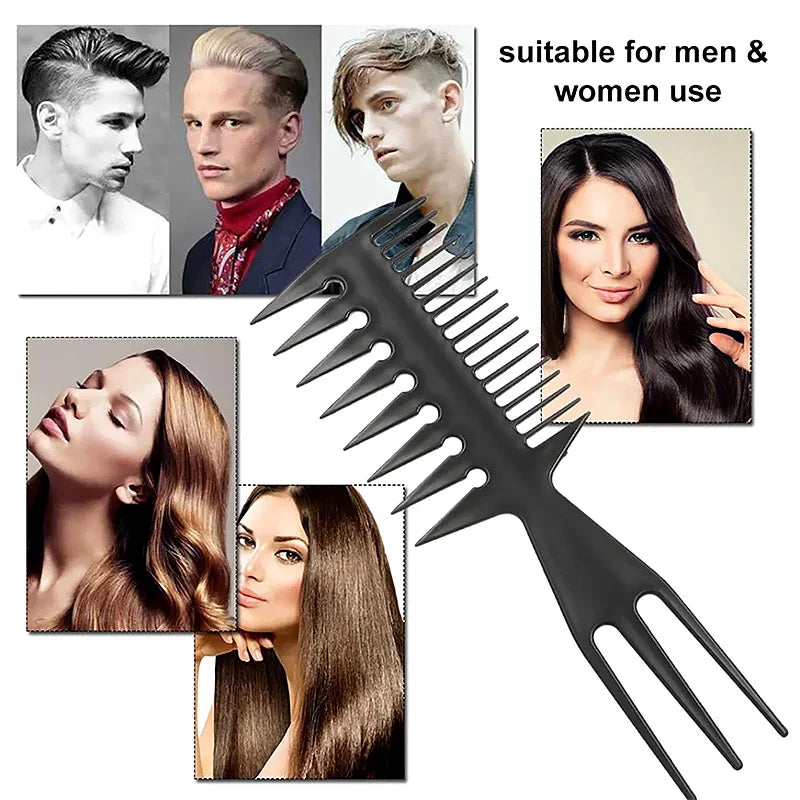 Big Teeth Double Side Tooth Combs Anti-Static Double-Sided Tooth Tail Handle Texture Styling Comb Salon Barber Hairstyle Tool