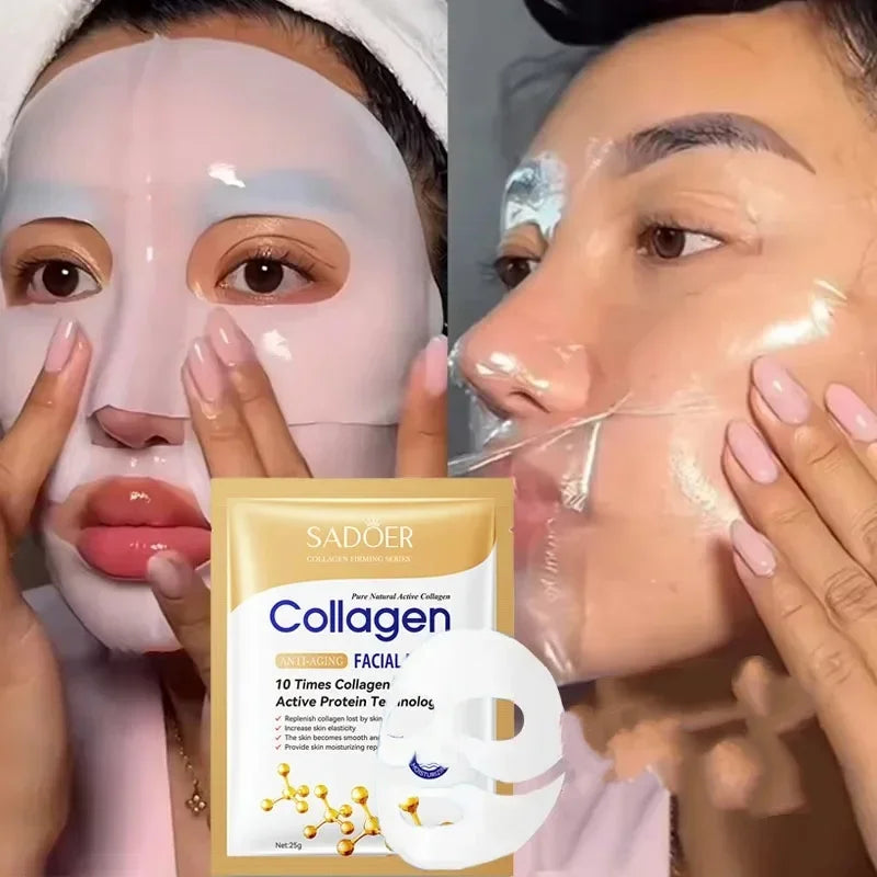 Collagen Anti-wrinkle Facial Mask Firming Skin Care Sheet Mask Reduce Fine Lines Moisturizing Hydrating Anti-aging Face Mask
