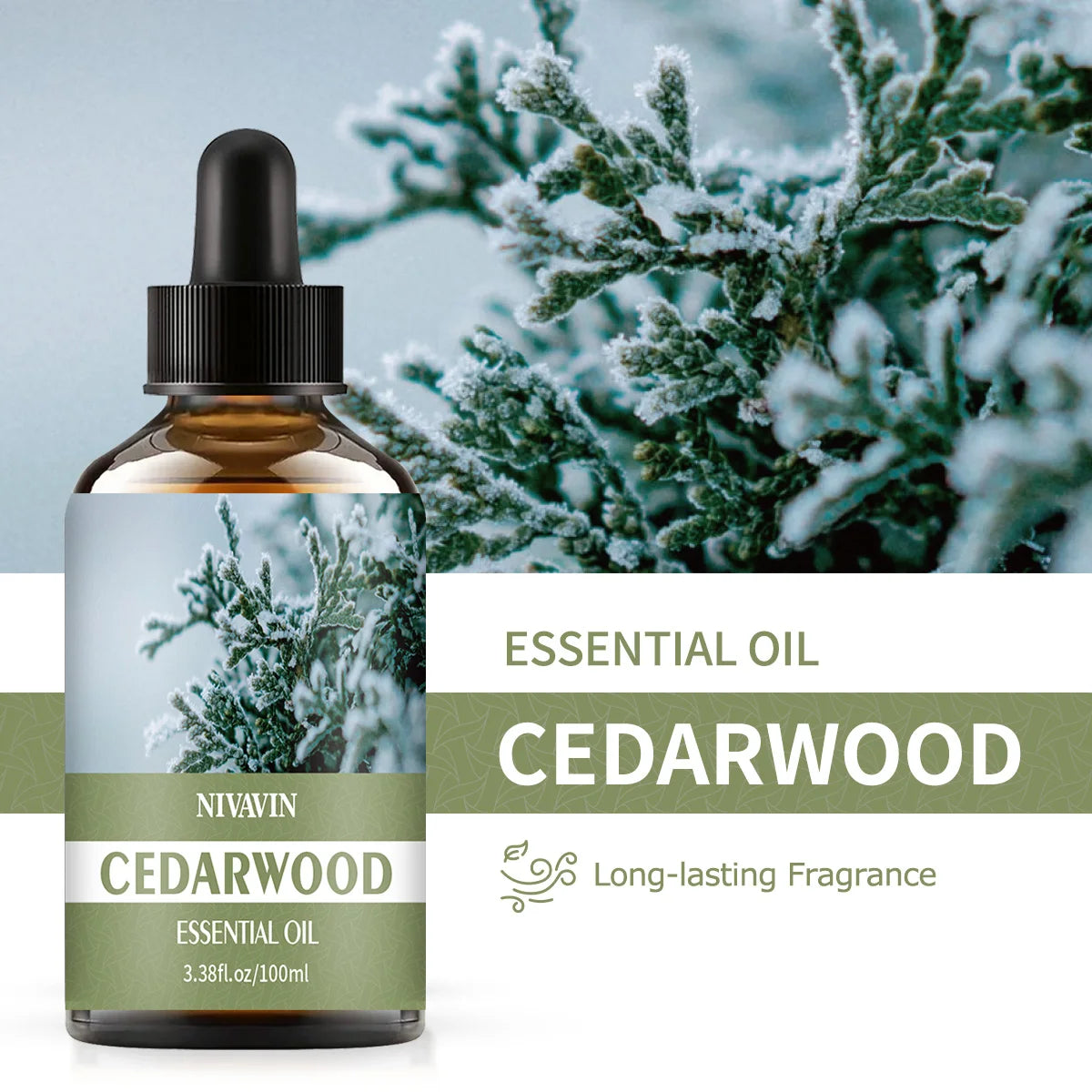 30ml/60ml/100ml cedar essential oil is suitable for facial hydration, moisturizing, hair care, skin care, and perfume making