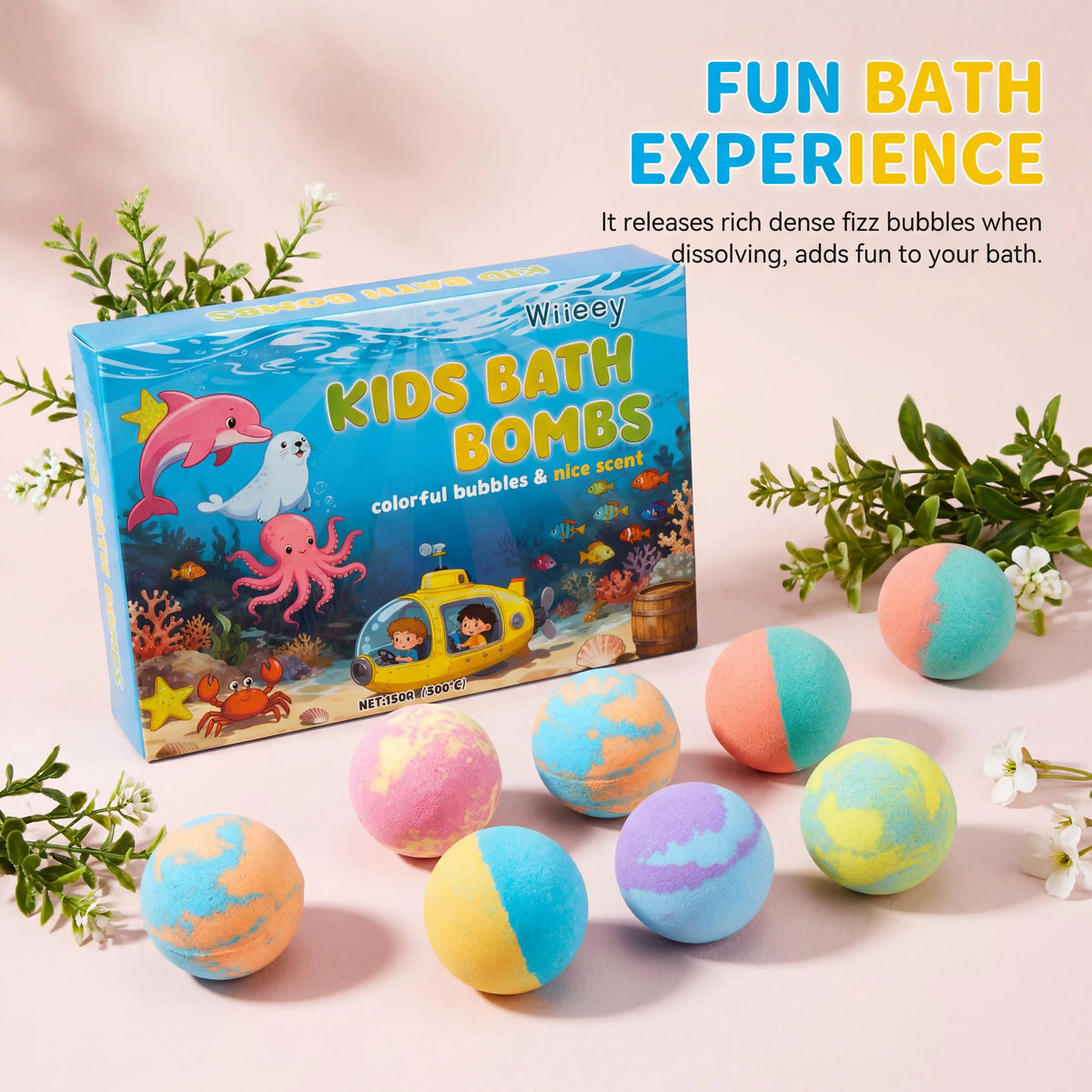 6Pcs Bath Set Premium Fizzies Colorful Fizzy Of Inside Moisturizing Ingredients Birthday Gift