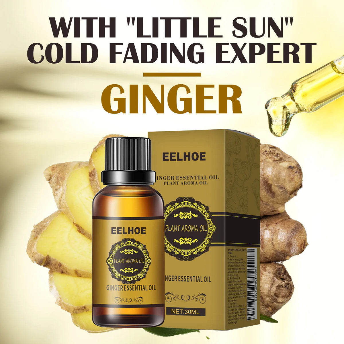 Ginger Essential Oil Natural Plant Aroma Massage Oil Nourish Warm Body Relieve Discomfort Moisturizing Body Care Oil 30ml