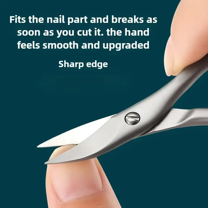 Curved Blade Nail Clipper Cutter Cuticle Scissors Precision Beauty Grooming for Eyebrow Eyelash Nose Hair Manicure Pedicure Tool