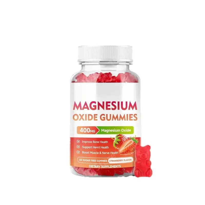 Magnesium Oxide Gummies 400mg Chewable Magnesium Oxide Supplement for Adults Muscle Function Support