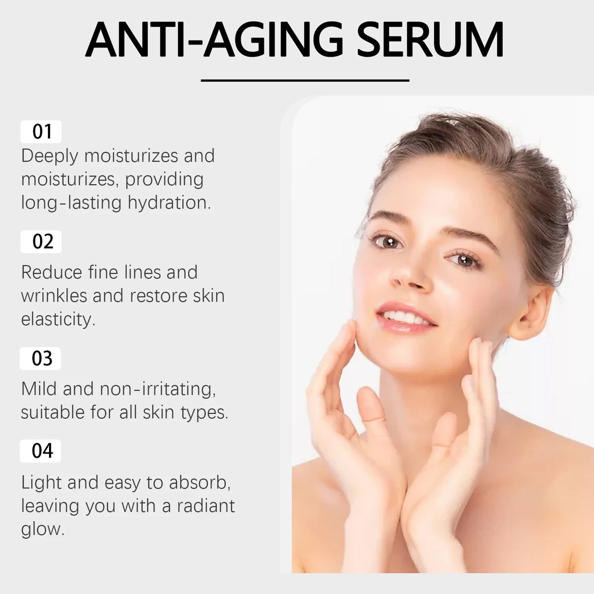 Firming Facial Serum Set with Microneedle Roller Anti-Aging Tightening Hydrating Facial Essence Fade Smoothing Skin Beauty