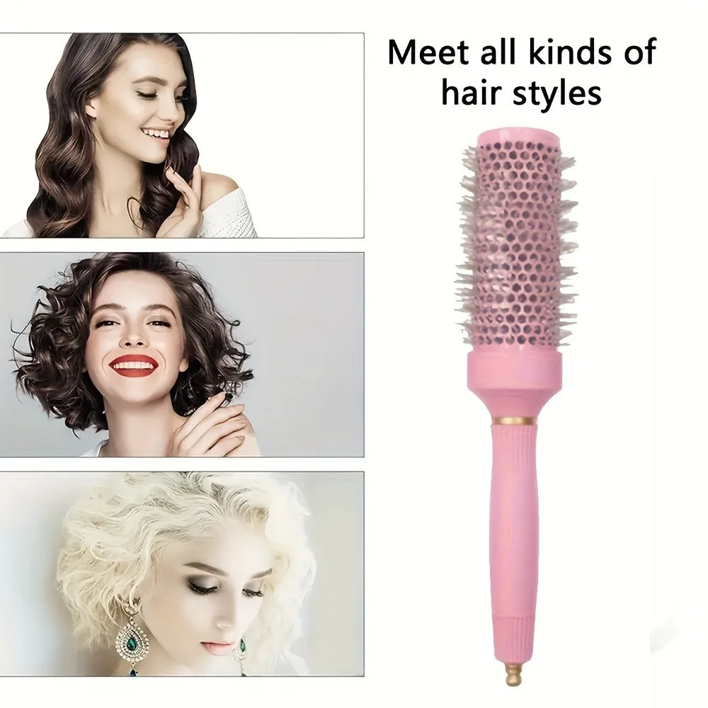 1Pc/pink round comb, women's professional styling round comb, multi-functional salon grade comb, suitable for straight hair