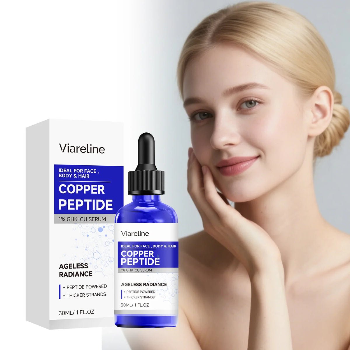 Copper Peptide Essence Hydrating Brightening Essence for Face Body Multi Moisturizing Brightening Soothing Face Skincare Essence