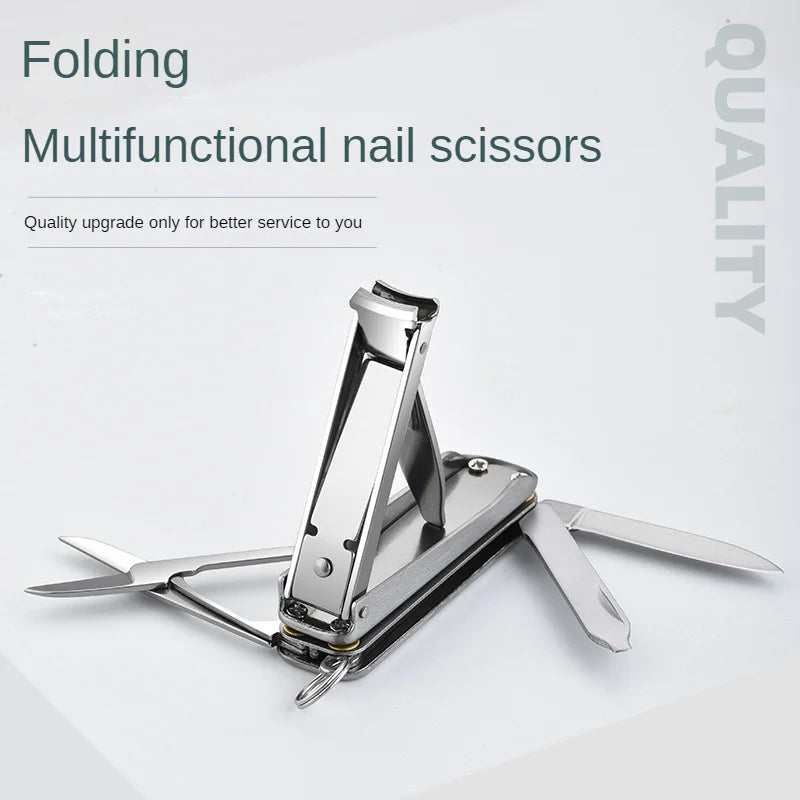Multi-purpose Nail Clippers 5-In-1 Nail Clippers Folding Stainless Steel Nail Clippers Keychain Multi-purpose Kit Manicure Tools