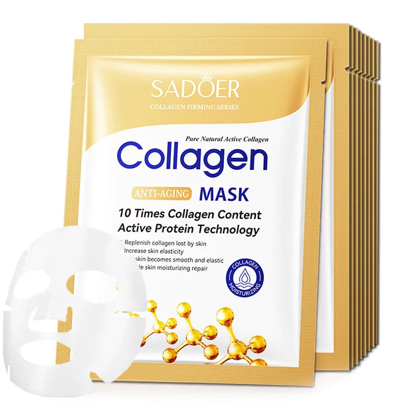 10pcs Anti-wrinkle Collagen Face Mask Moisturizing Anti-aging Wrinkle Whitenting skincare Face Sheet Mask Facial Masks Skin Care