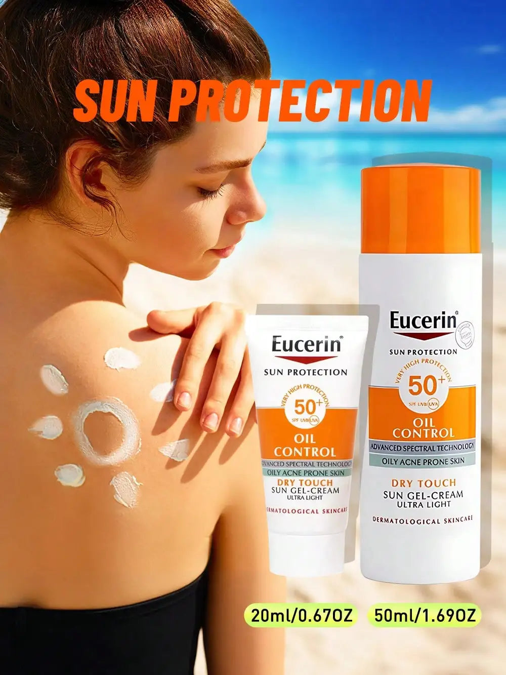 Eucerin Oil Control Face Sunscreen SPF50+ Refreshing Matte Non Greasy Oil Control UV Protection for Oily Acne Prone Skin