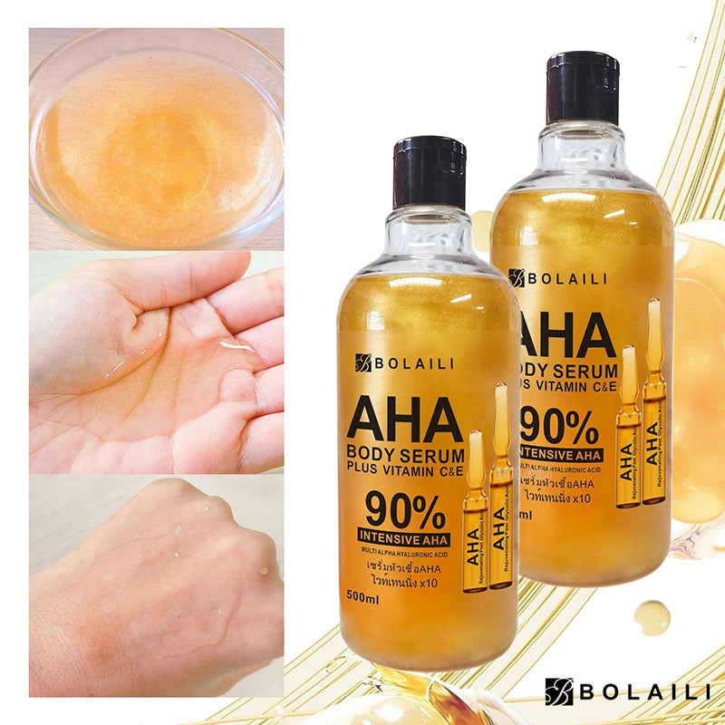 500ml 24K Gold ALPHA Hydroxy Acids Face Serum Vitamin C&E Essence Firming Moisturizing Spots Remover Whitening Body Skin Care