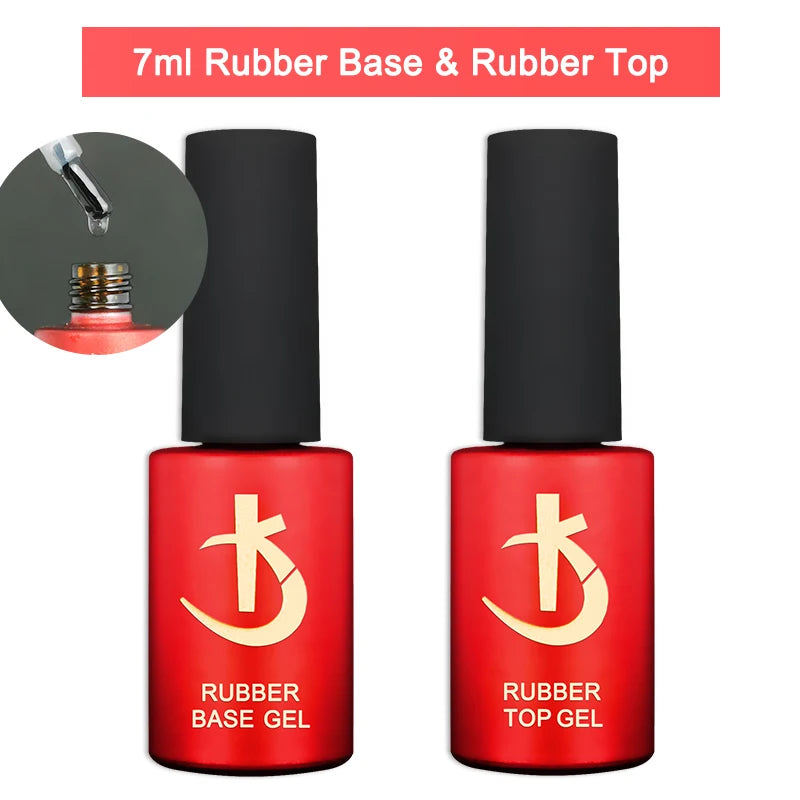 KODI JYJ Base and Top Coat for Gel Polish Acid Free Primer Varnish Hybrid Semi Permanent Lot Matte Top Nails Thick Rubber Base