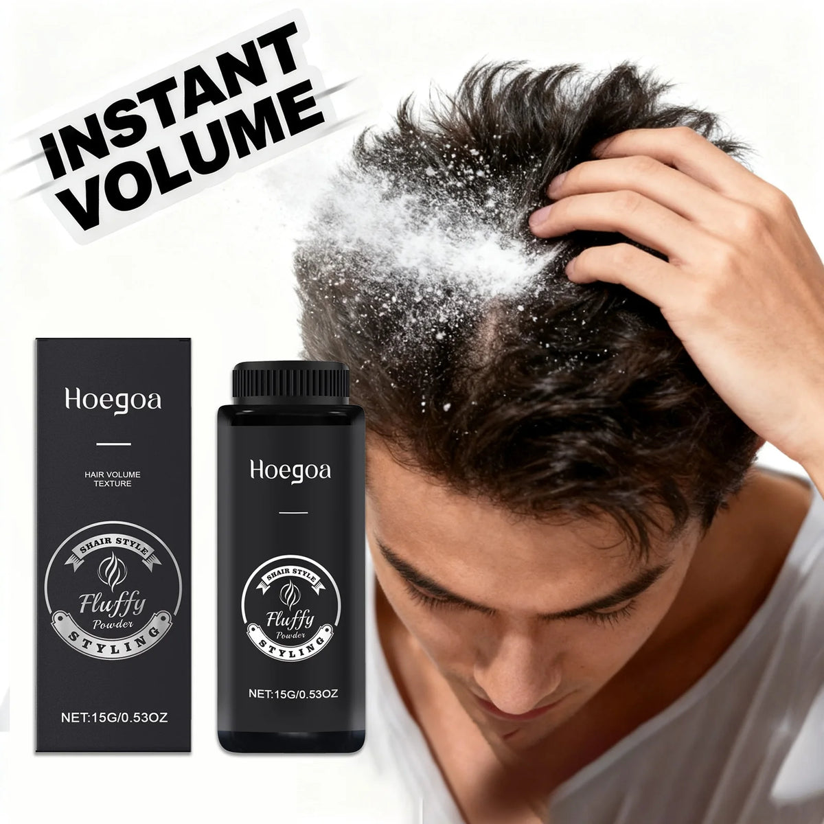 Matte Hair Styling Fluffy Hair Powder Volume Texturizing Fiber Build Up Oil Control & Thicker Looking Hair Finish for Men Women