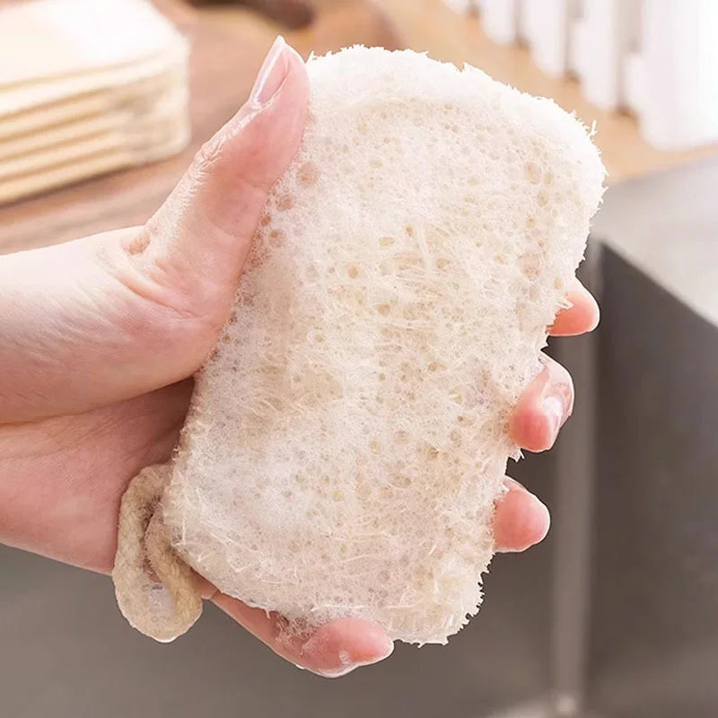 10-Pack Natural Loofah Sponge Bath Scrubbers - Gentle Body Exfoliators for Men & Women, Ideal for Kitchen/Bathroom Cleaning