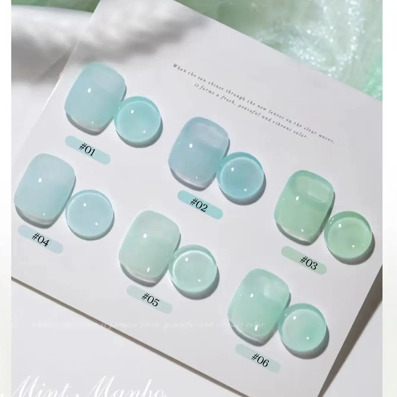 ZH 6-Color Summer Hot Selling Mint Mambo Gel Nail Polish 2025 New Ice Clear Milky Blue-green Series Gel Polish