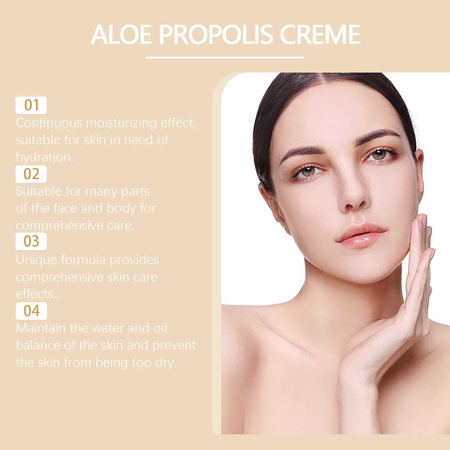 Aloe Propolis Moisturizing Cream Soothing Repairs Nourishing Wrinkles Remover Rejuvenating Brightening Face & Body Cream