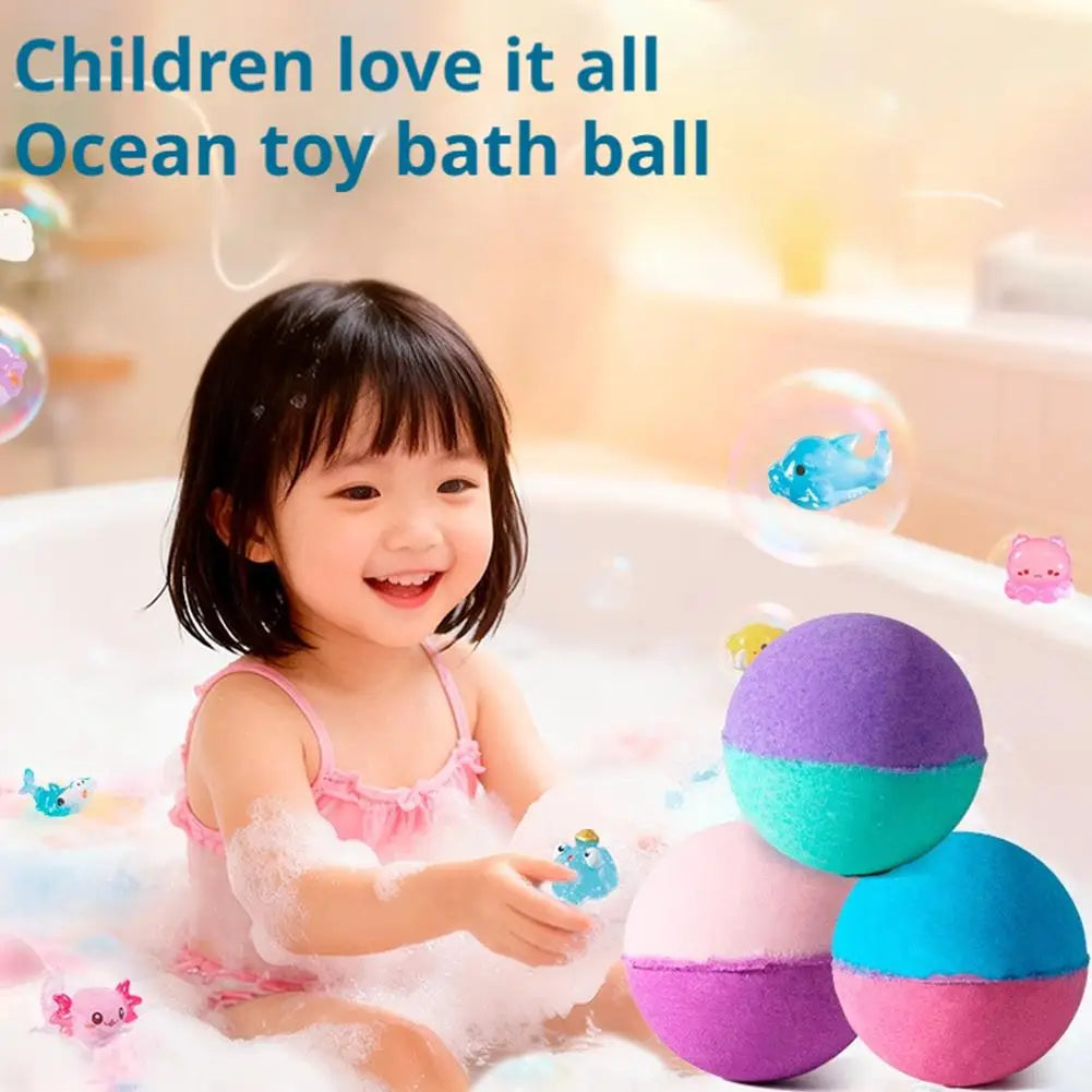Bath Treats for Kids with Surprise Inside, 24 Pack Kids Bath Treats Gift Set, Natural Organic Kids Bubble Bath Fizzy for Girls B