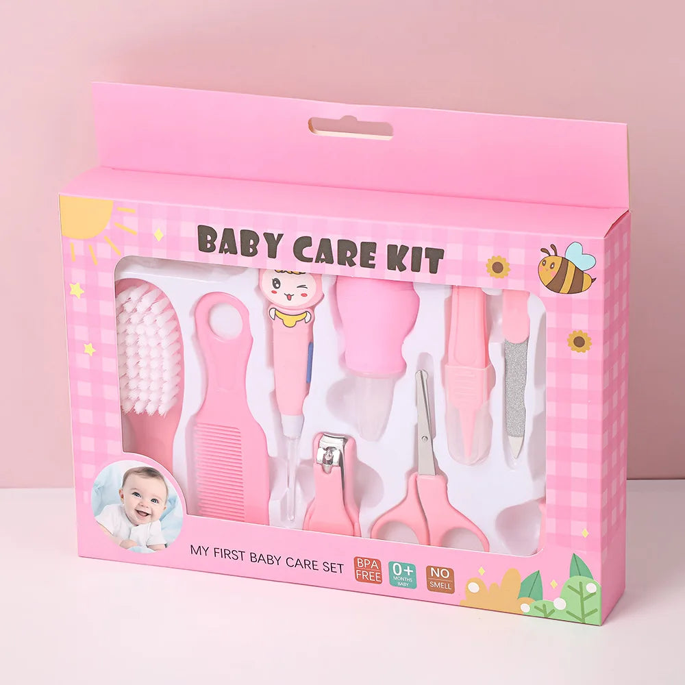 10pcs/set Baby Health Care Kit Newborn Kid Care Baby Hygiene Kit Grooming Set Thermometer Clipper Scissor Kid Toiletries