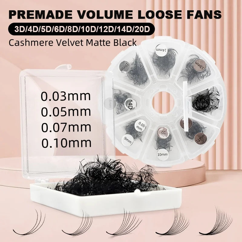 500 Premade Loose Lashes Pro Made Fans Cils Bouquets Prefaits Lash Fans Pre Made Volume Fans Eyelash Extension Promade Fans