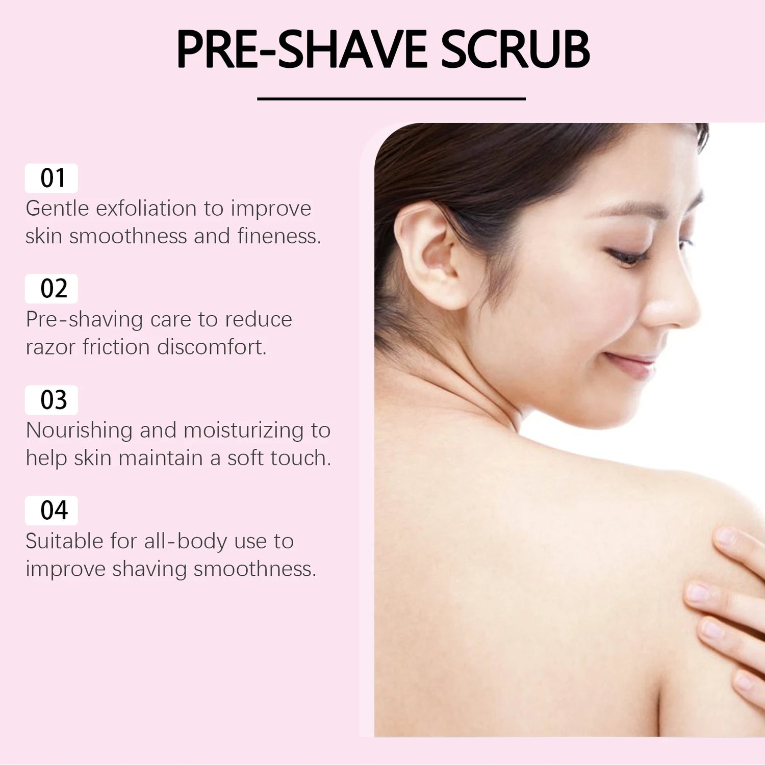 Pre-Shave & Exfoliating Body Scrub Remove Dead Skin Smoothing Moisturizing Gentle Cleansing Pre-Shave Care Smooths Skin Texture