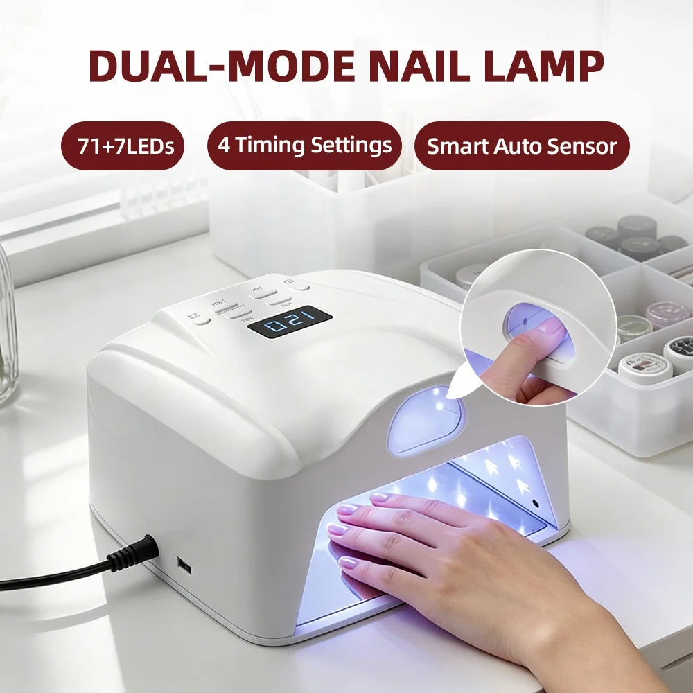 2 IN 1 LED Nail Lamp Smart Auto Sensor Gel Nail Dryer Dual Use Manicure Pedicure Fast Curing Light with Magnetic Base