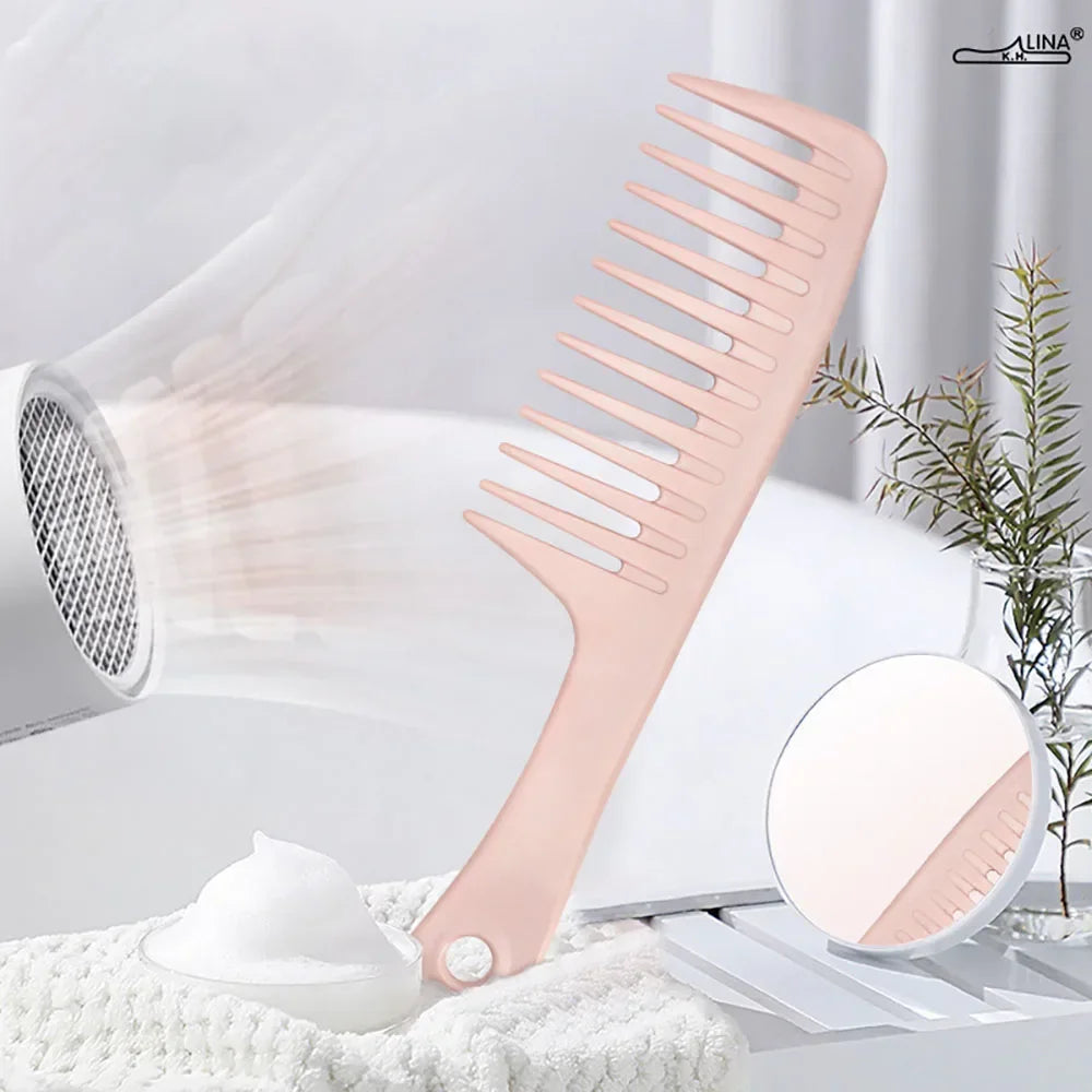 Wide Spikes Tooth Comb Heat Resistant Woman Dry And Wet Use Hook Curly Fluffy  Hairbrush Salon Hairdressing Styling Tools