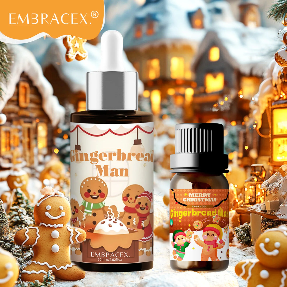 10ml 60ml Gingerbread Man Essential Oils Christmas DIY Skincare Oil Massage Oil Festival Gifts
