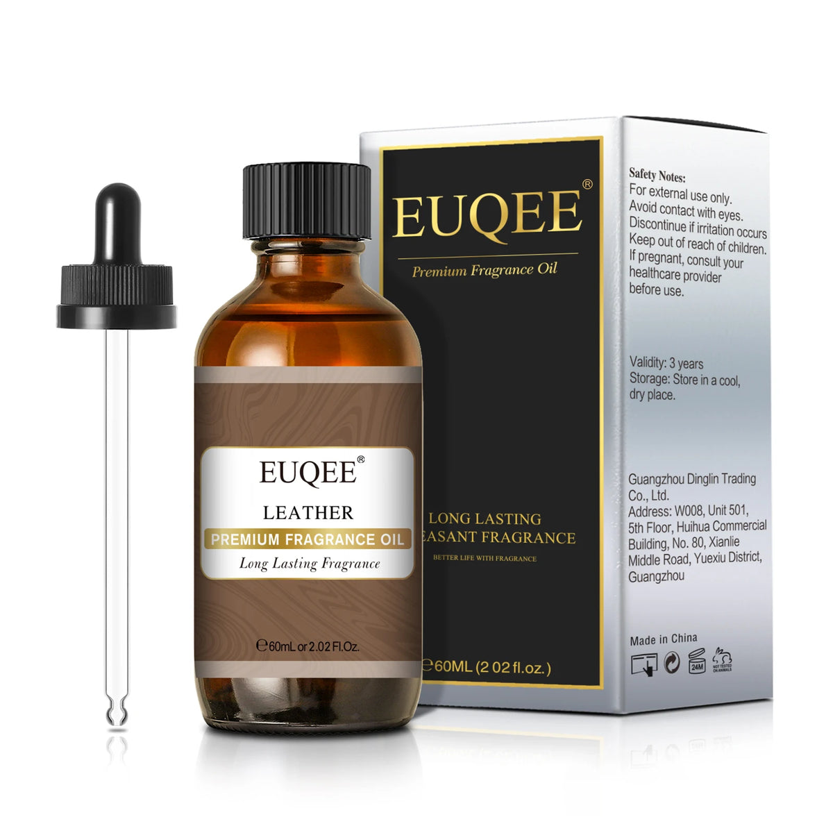 EUQEE 60ml Men's Fragrance Oils with Glass Dropper Leather Dragons Blood Forest Pine Chocolate Aroma Oils For Car Diffusion