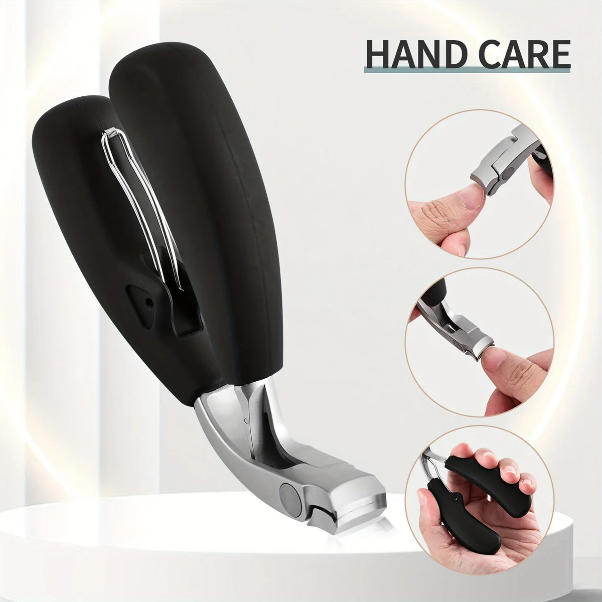 Curved Nail Clippers with Large Opening Three Times Anti-Splash Storage Nail Clippers for the Elderly Thick Toenails Heavy Duty