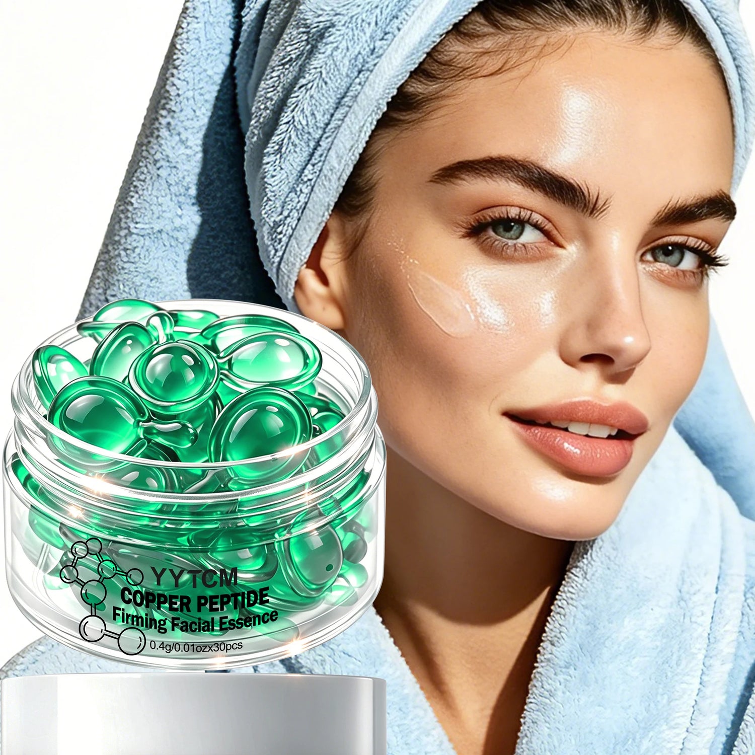 Copper Peptide Face Serum Deep Hydration Moisturizer Anti Wrinkle Firming Lifting Skin Care Essence