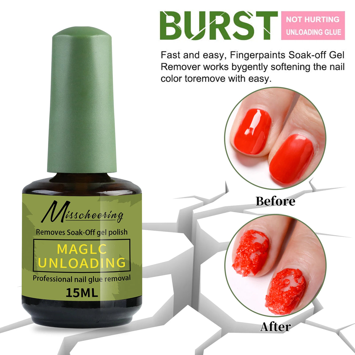 15ml Magic Fast Nail Polish Remover Clean UV Soak Semi-Permanent Varnish Nail Art Remover Tool Nail Art Quick and Easy Removal