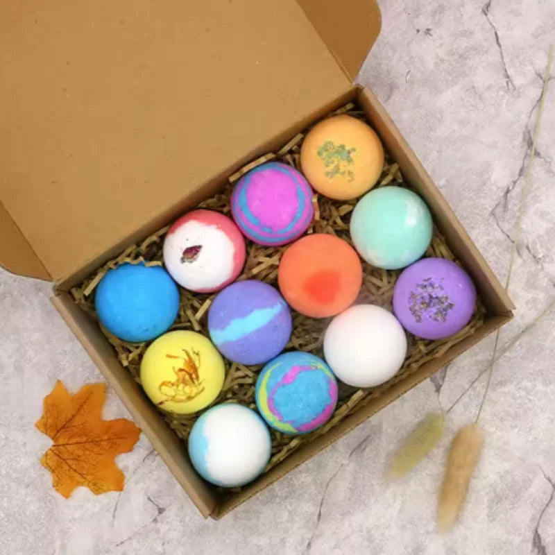 12pcs 20g/60g Bath Set Sea Salt Bath Essential Oils Softening Keratin for Foot Spa Relaxing Gift Box for Women Men