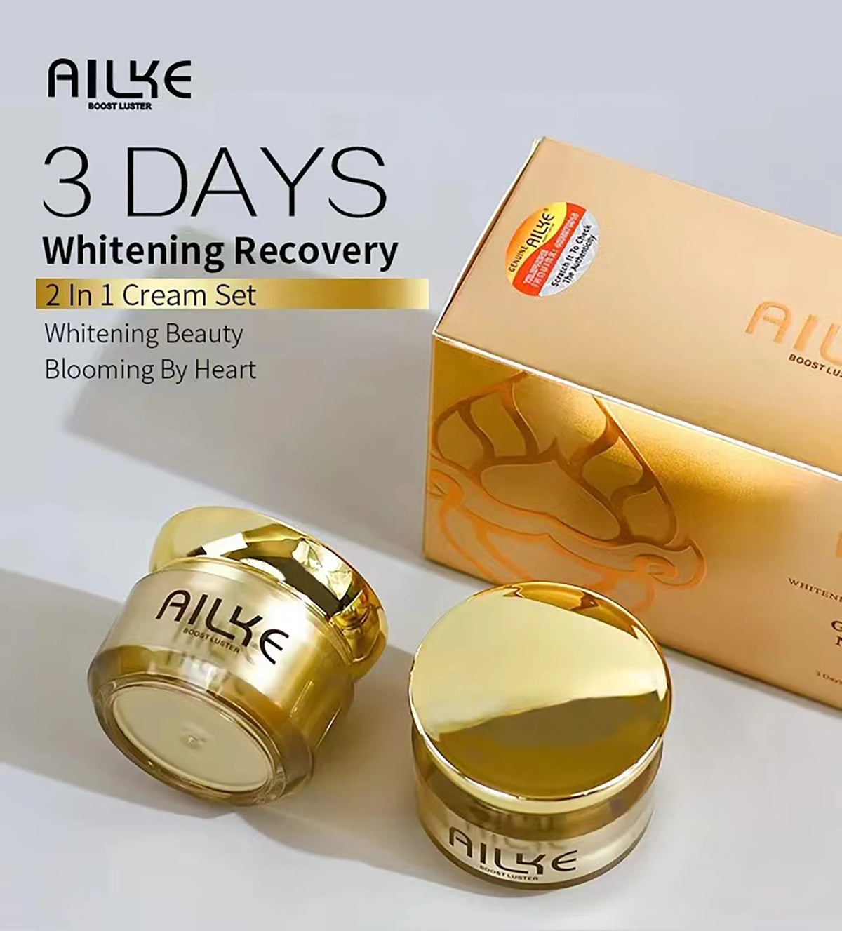 AILKE Whitening Face Care Set For All Skin Types, With Glutathione, Nicotinamide, Reduce Dark Spots, Freckles, Even Skin Tone