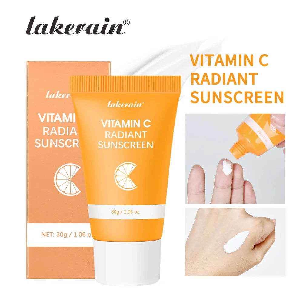Lakerain Vitamin C Radiant Sunscreen SPF50+ Deep Nourishment Long Lasting Sun Protection Effect Even Skin Tone VC Sunscreen