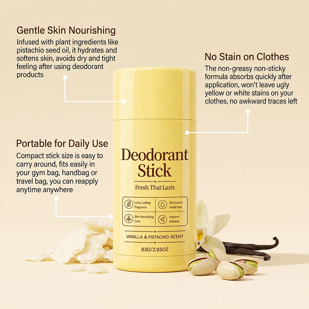 Antiperspirant Stick Deodorant Long-Lasting Fresh Smooth Non-Sticky Portable Body Care 50g